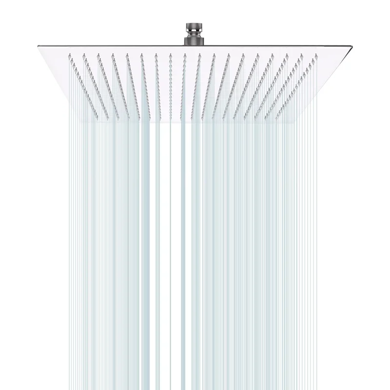 

16 Inch Chrome Rain Shower Head, Square Ultra-Thin 304 Stainless Steel High-Pressure Shower Head