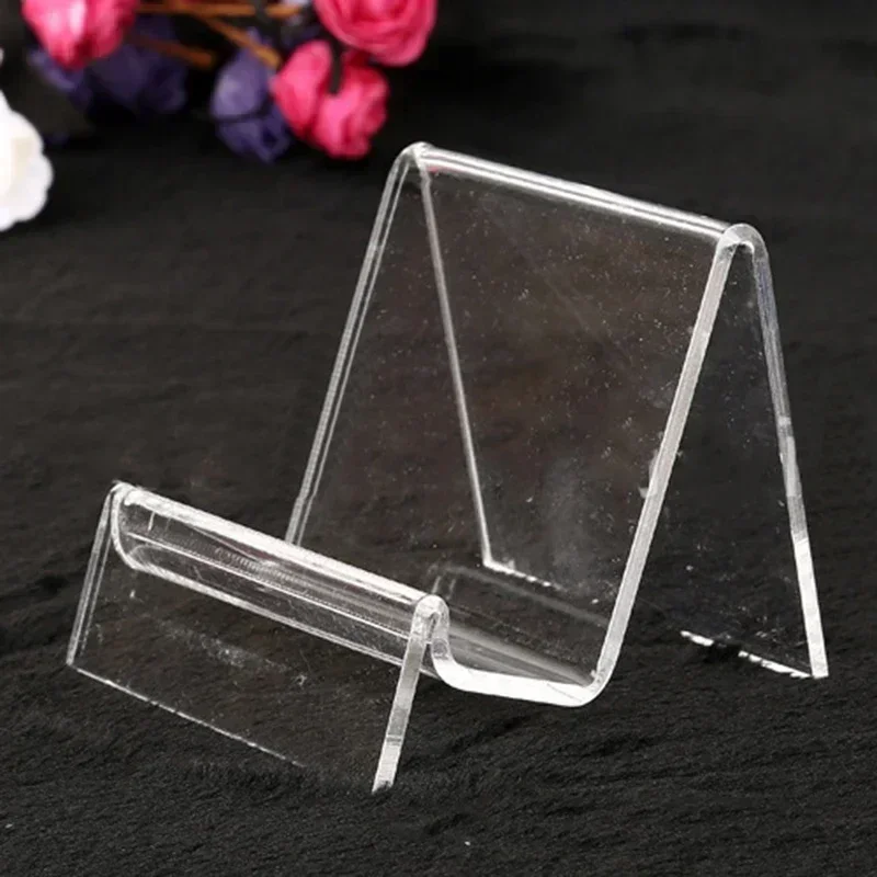 10pcs Clear Acrylic Mobile Display Shelf Mini Wallet Rack Reveal Frame Jewelry Display Shelf