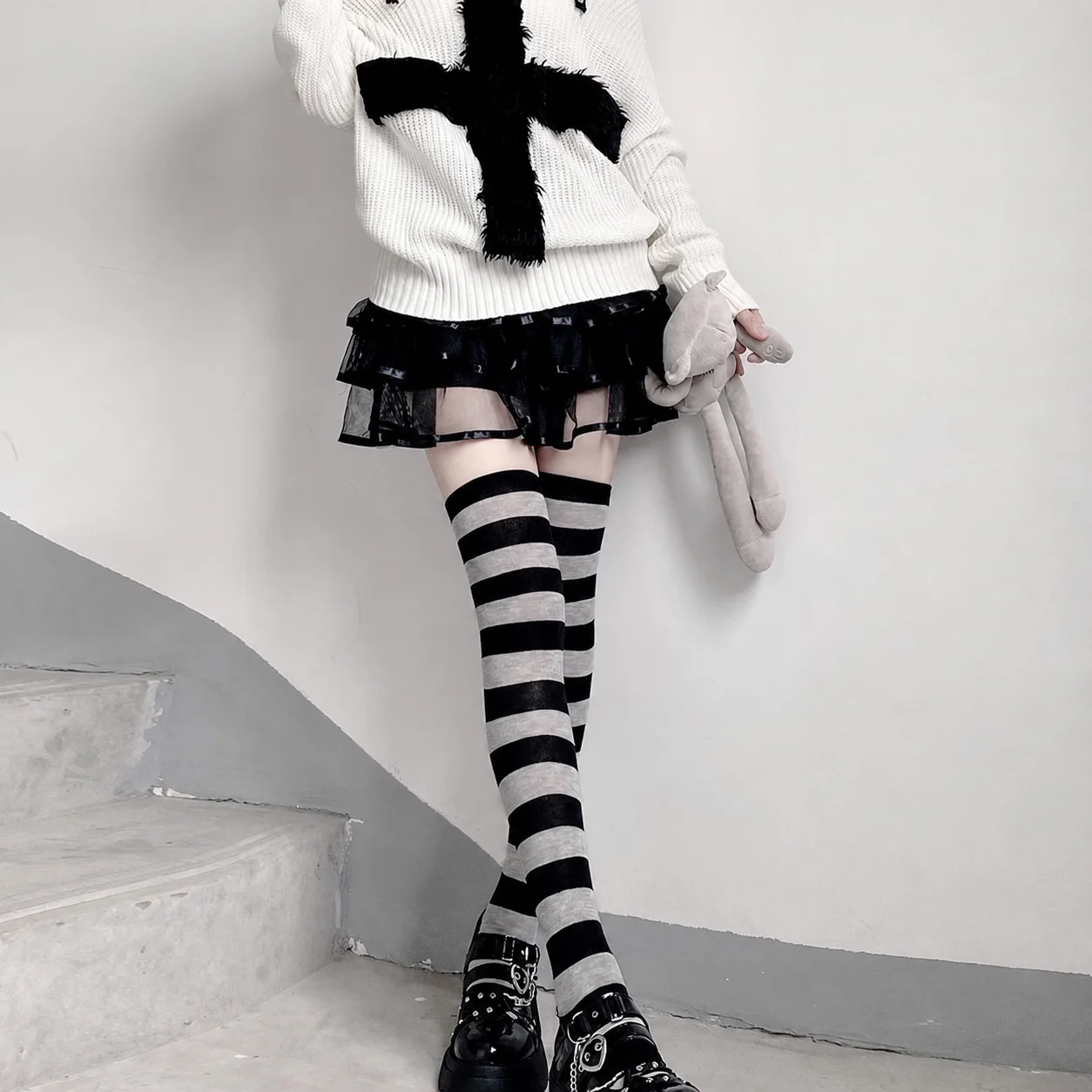 Striped Socks Girlish Mismatched Socks Y2k Stockings Shaping Over The Knee Socks For Parties Daily Casual Wear Year Round Wear