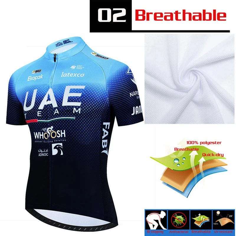 Cycling Clothes Man Summer 2024 UAE Bib Tricuta Jersey Pro Team Bike Clothing Men\'s Suit for Bicycle Road Uniform Laser Cut Mtb