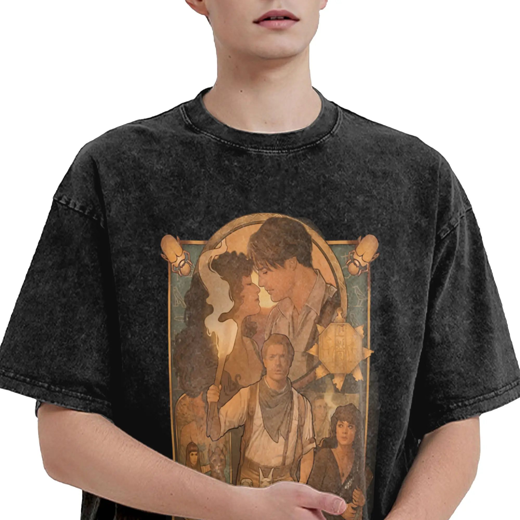 Summer The Mummy 25th Anniversary Washed T Shirts Merch Harajuku T-Shirts  Men Women Tees