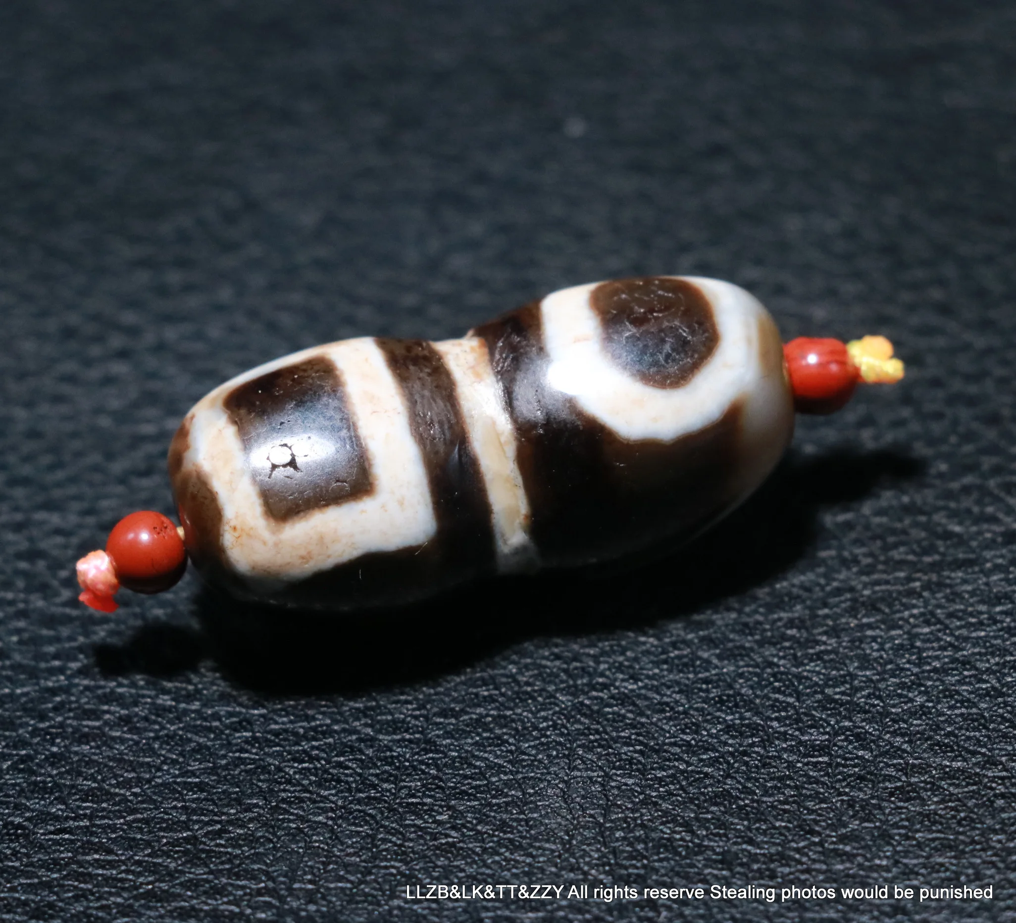 Unique Energy Power Magic Tibetan old Agate Double Heaven&Earth totem Root shape dZi Bead Fit For Making Bracelet GGAA