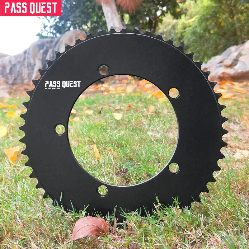 

PASS QUEST 144BCD Chainring black round fixed Gear Chainwheel for Road Bike Round Mountain Venue single speed gear dis 46-66T