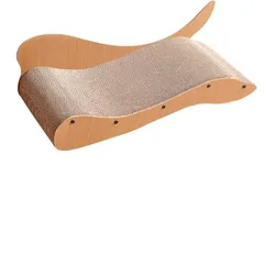 Cama y rascador tipo chaise longue de cartón para gatos interior