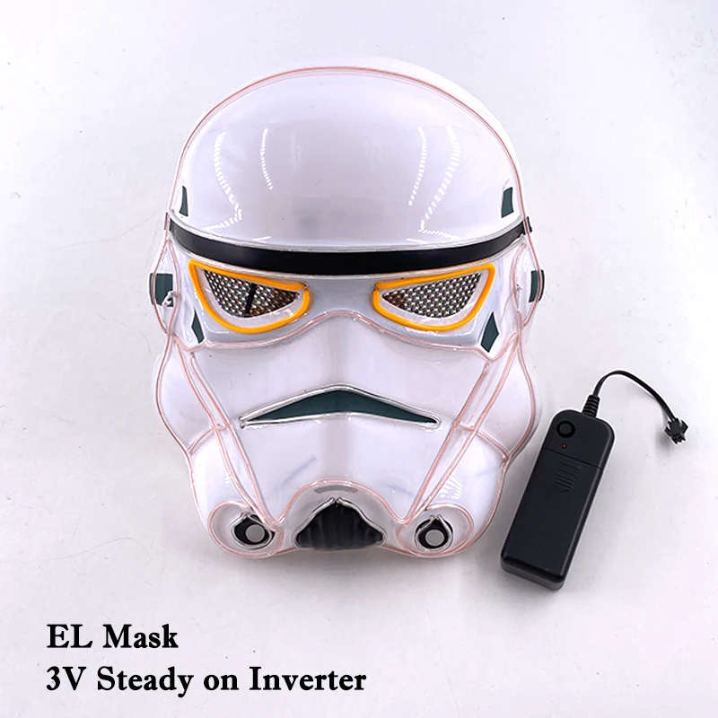 Colorful Film Theme Cosplay Glowing Mask Luminous LED Star War Mask Adult Kids Light Up Full Face Mask Props
