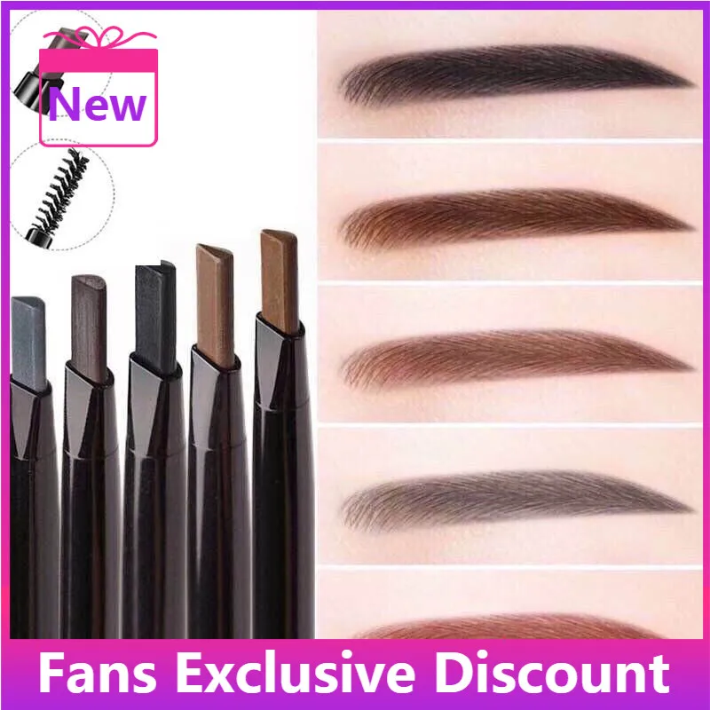 2022 NEW 5 Color Eyebrow Pencil Natural Waterproof Rotating Automatic Eyeliner Eye Brow Pencil with Brush Beauty Cosmetic Tool