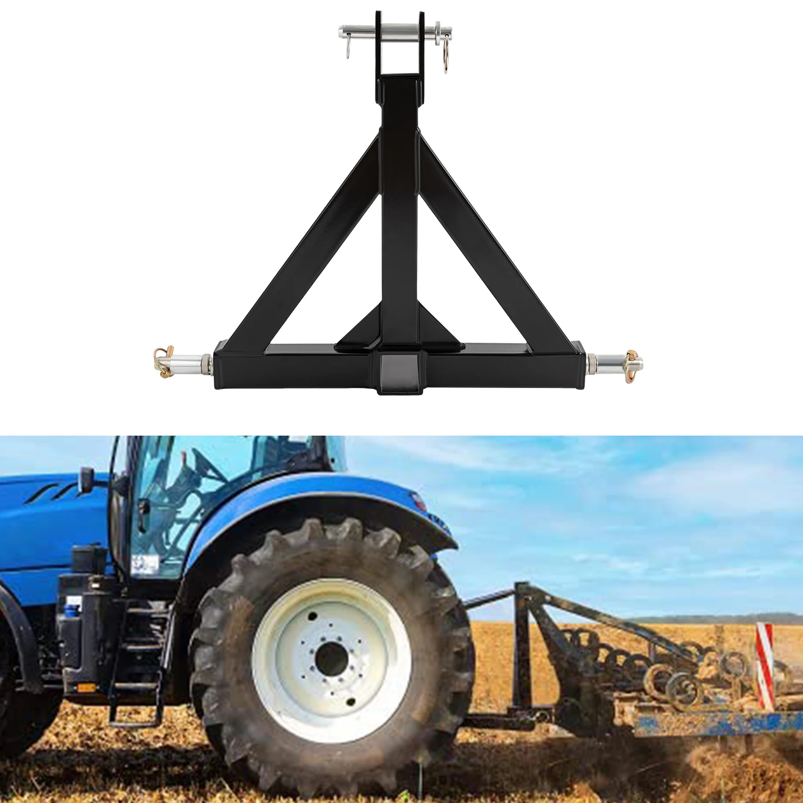 3 Point Trailer Hitch Coupling Tractor Drawbar Hitch Adapter Triangle Linkage Standard 2