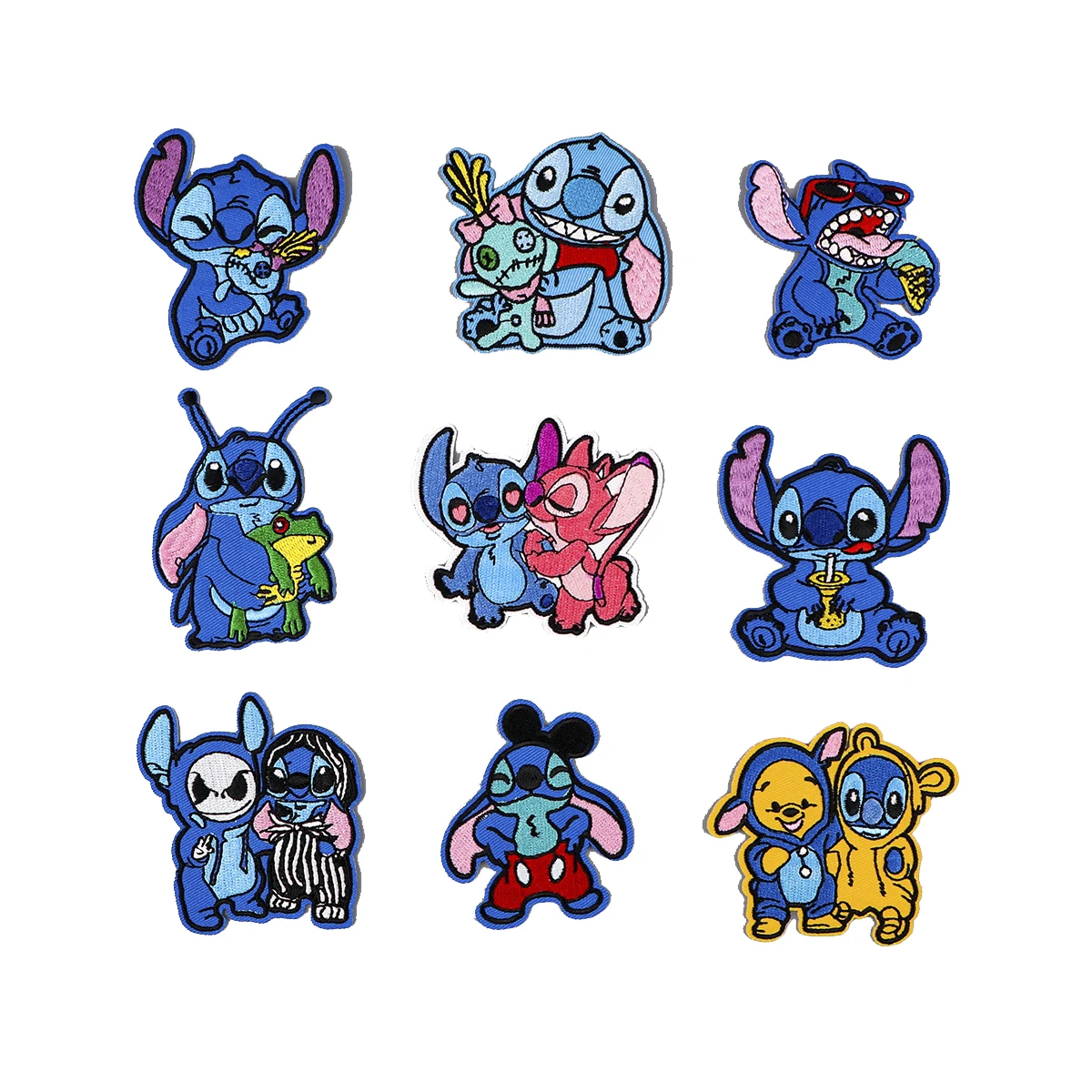 Stitch Embroidered Patches For Kids Clothing DIY Badge Adhesive Patches Funny Cartoon Patches On Clothes Stickers Appliques