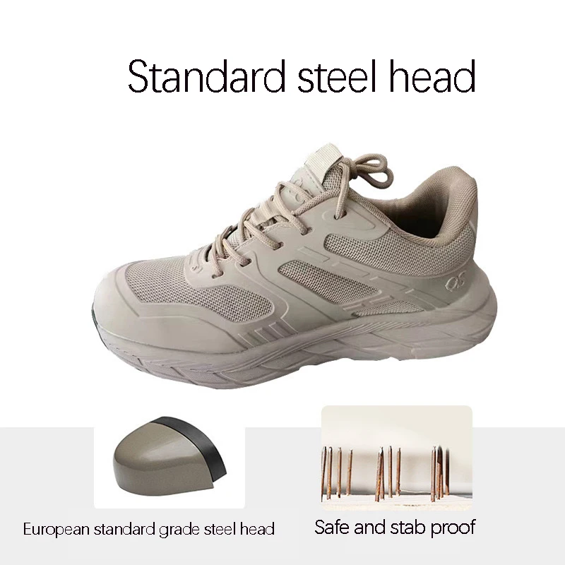 Breathable, anti smashing, anti piercing safety shoes for outdoor construction sites, anti slip and wear-resistant work shoes