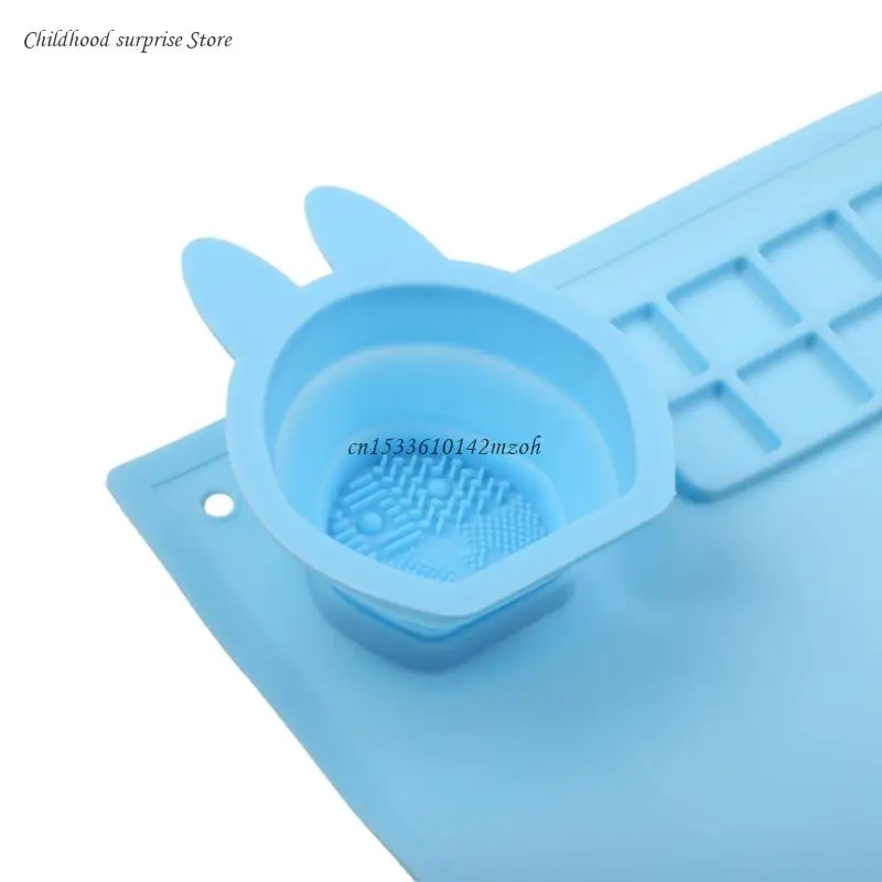 Silicone Art Mat with Cleaning Cup Mat for Blending Colors Craft Mat Dropship