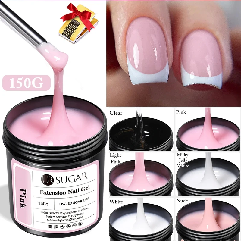

UR SUGAR 150g Extension French Acrylic Gel Soak Off UV LED Camouflage Color Hard Gel Jelly QuickDry Nail Building Extend Gum Gel