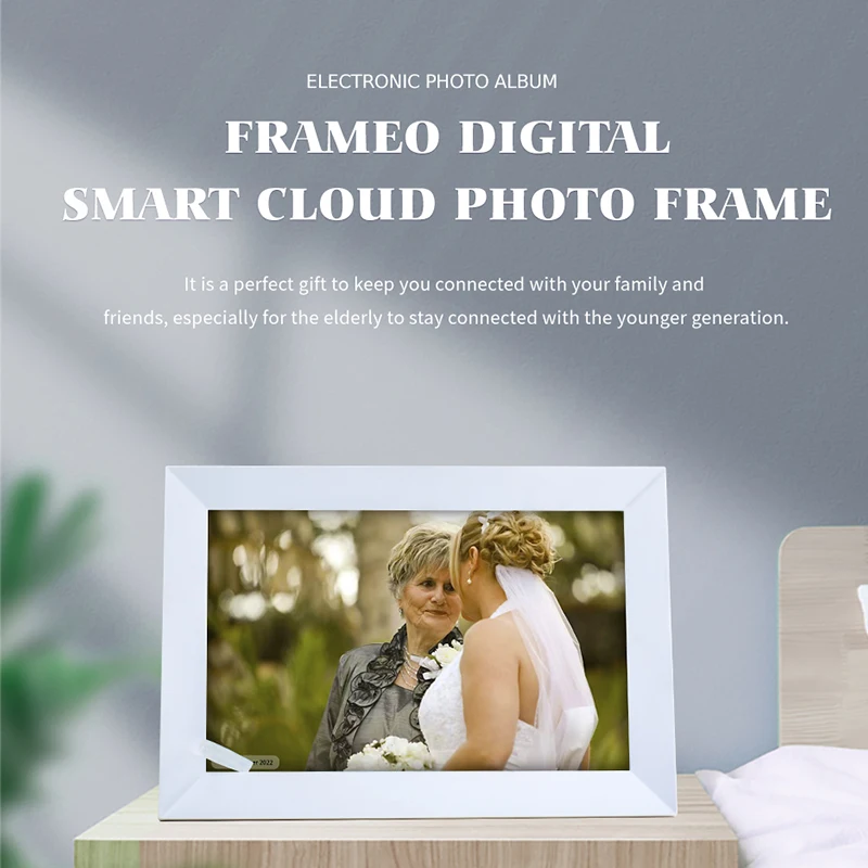 Frameo WIFI Digital Photo Frame 10.1Inch IPS Touch Screen  Electronic Picture Album 16GB Cloud Image Share Instantly Gift Giving