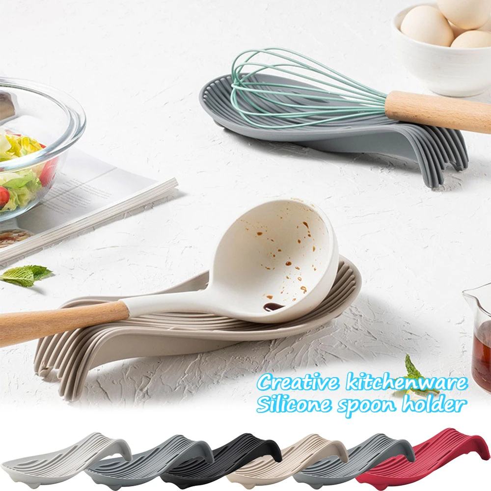 Porte-cuillère isotherme créatif en silicone, napperon de degré de chaleur, outils de cuisine, cuillère et baguettes, 1PC