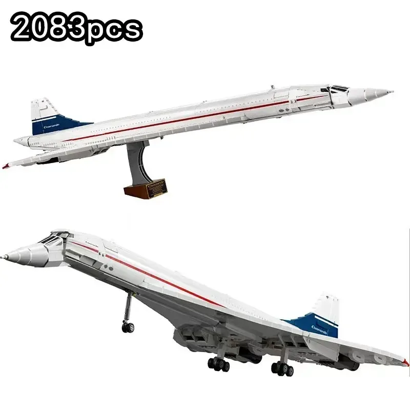 10318 Decoração de modelo de aeronave Concorde, brinquedo de bloco de montagem de inteligência para adultos, presente de Natal de aniversário, 2083 peças