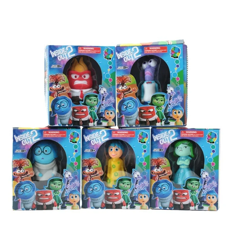 1 PCS Randomly Inside Out 2 Box Action Figure Toy Cartoon Movie Joy Anxiety Anger Sadness Disgust Fear Model Doll Kids Gift 10cm