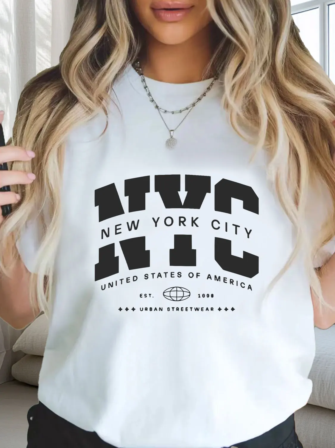 

plus size Ladies' casual short sleeved T-shirt white