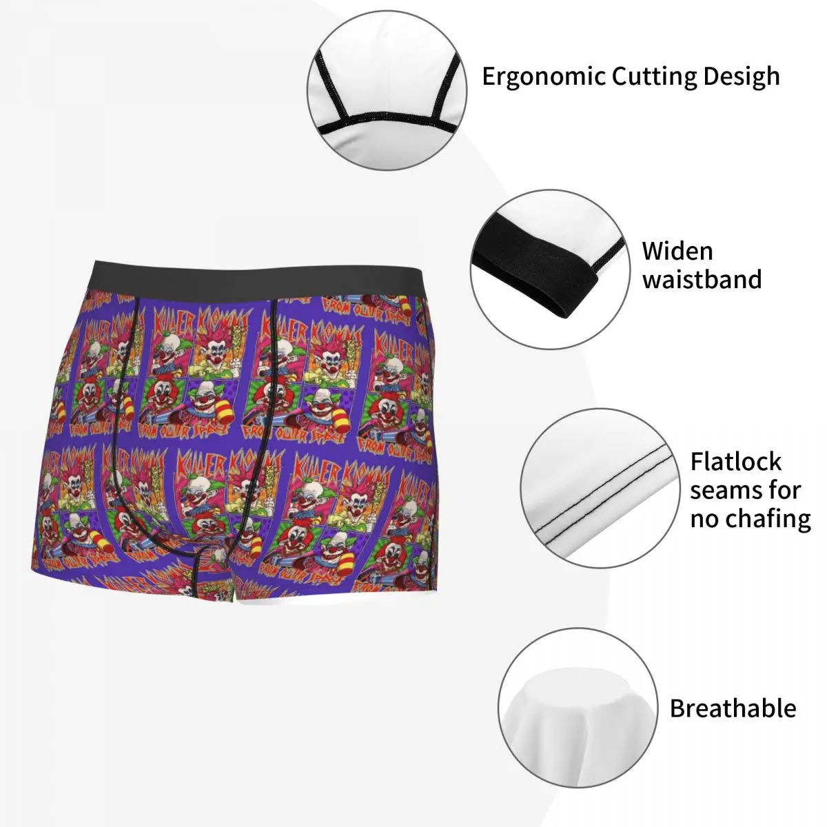 Cuecas boxer shorts assassino klowns do espaço exterior calcinha ventilar roupa interior masculina para homme homem namorado presente