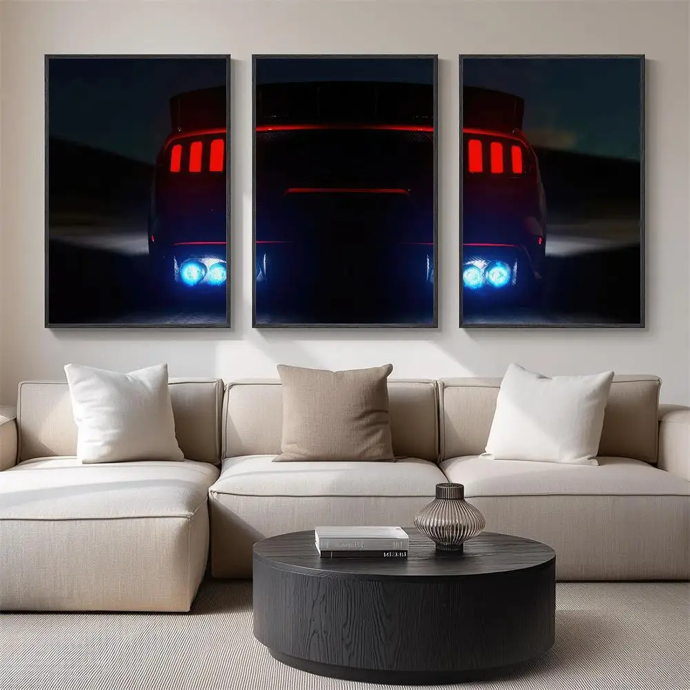 Low Slung Performance Coupe Painting Calligraphy 3 PCS Canvas Wall Art for Living Room Bedroom Prints Decor Modern Wall Decals