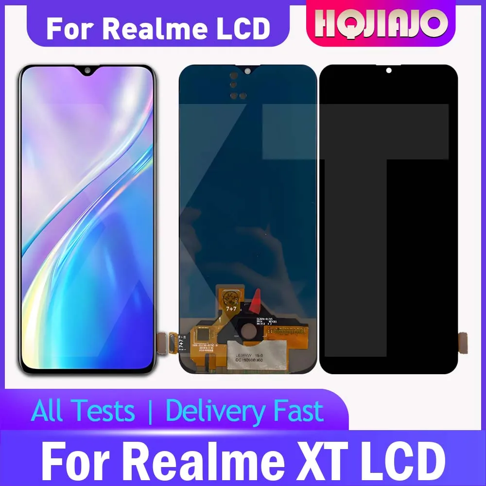 6.4'' OLED LCD Display Touch Screen Digitizer Assembly For Realme XT RMX1921 Replacement Repair Part xt Mobile Phone