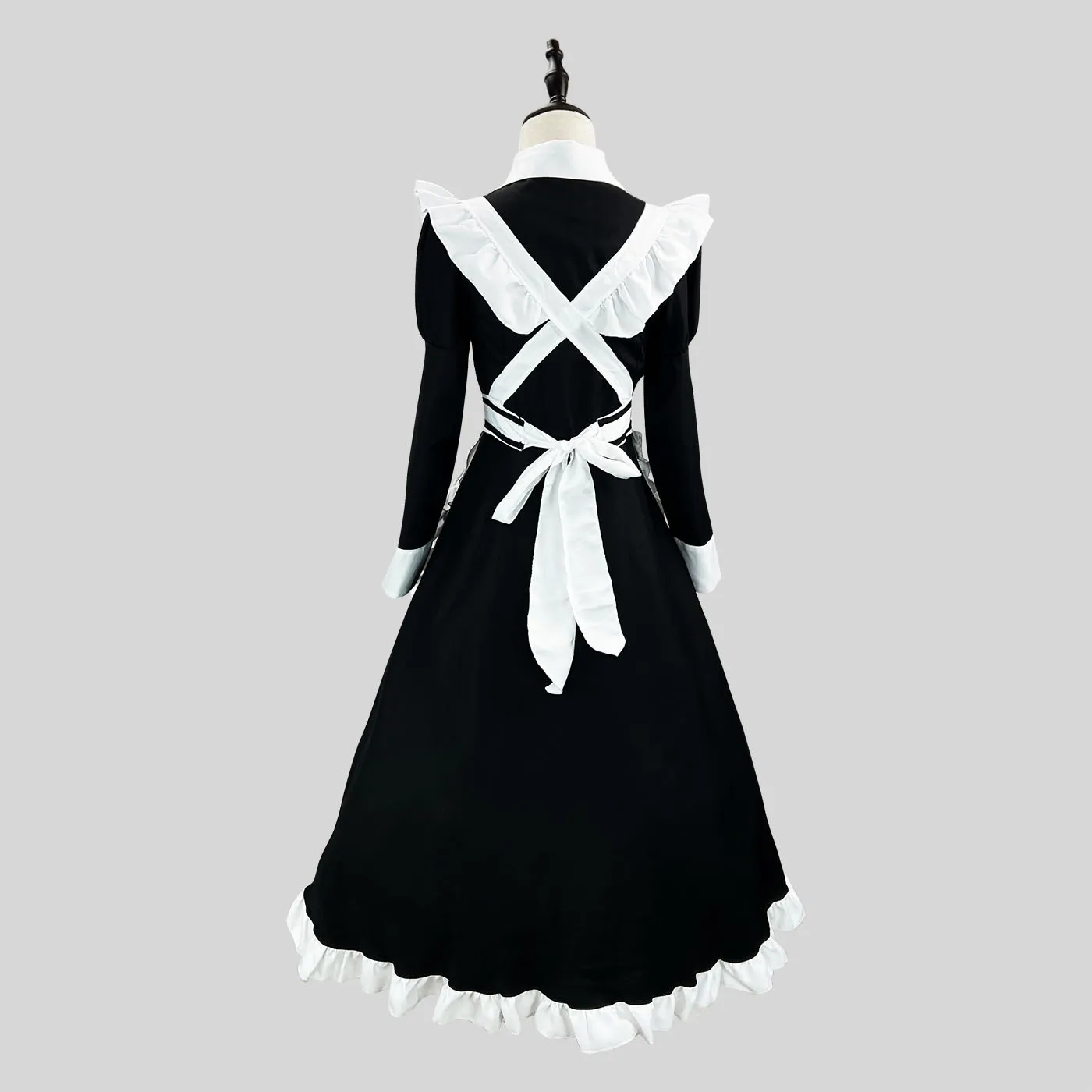 S-5xl Anime schwarz Langarm langes Kleid Lolita Maid Cosplay Kostüm Mädchen Dienst mädchen Kleid Trend Mädchen Dienst mädchen Party Kostüme