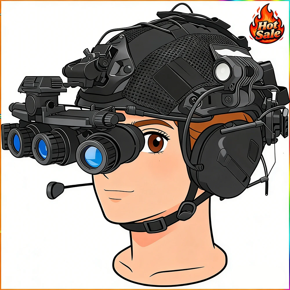 

Multifunctional Military Gear Tactical Bump Airsoft Helmet 9-in-1 Set with Balaclava Headphones for Paintball Outdoor Field Cos