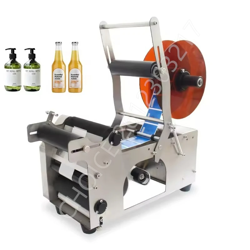 Aplicador de etiqueta de mesa manga pequena, Semi automático garrafa redonda Labeling Maker, Etiqueta adesiva Labeler, Cerveja pode Jar tubo vinho