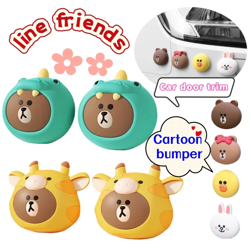 

Line friends Brown Sally Choco creative personality car door anti-collision block cartoon cute rearview mirror doll decoration