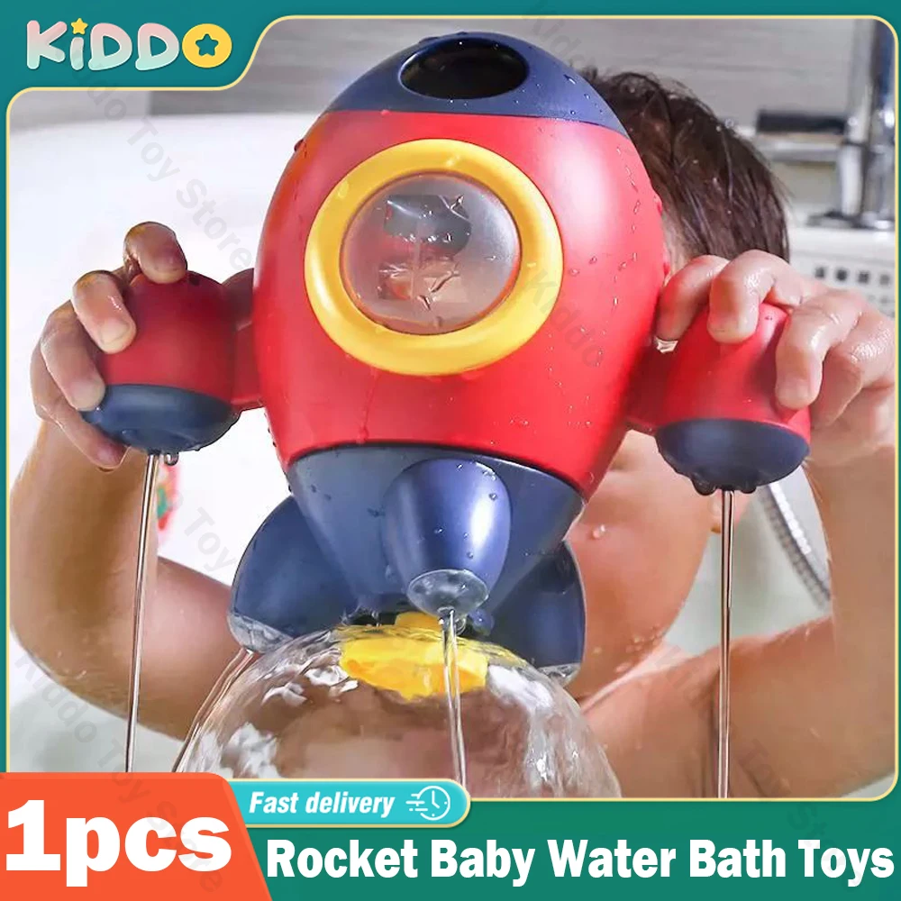 

Rocket Baby Water Bath Toys Toys Swimming Spray Rotating Shower Submarine Rockets Fountain Bathtub Playing Summer Toys for Kids