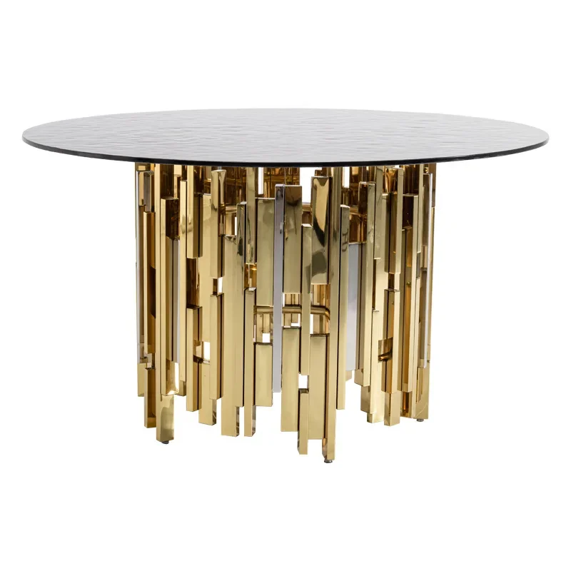 Light luxury glass 150cm high-end luxury hotel wedding round table