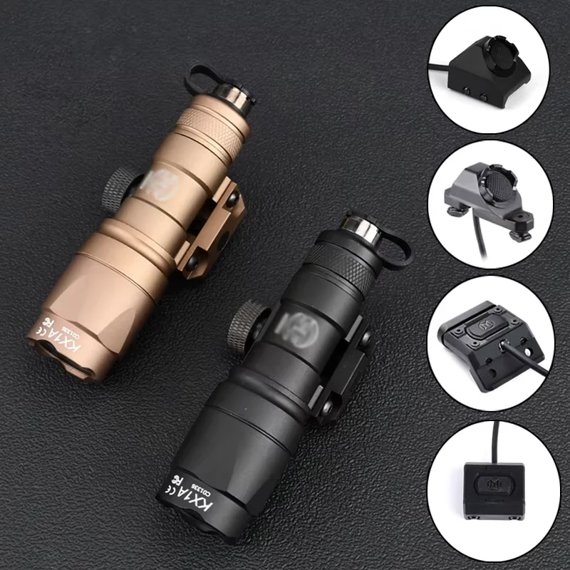 WADSN Tactical Surefire M600 M300 Airsoft Flashlight Scout Light Modbutton Switch Mlok Keymod Rifle White LED Hunting Weapon Lamp