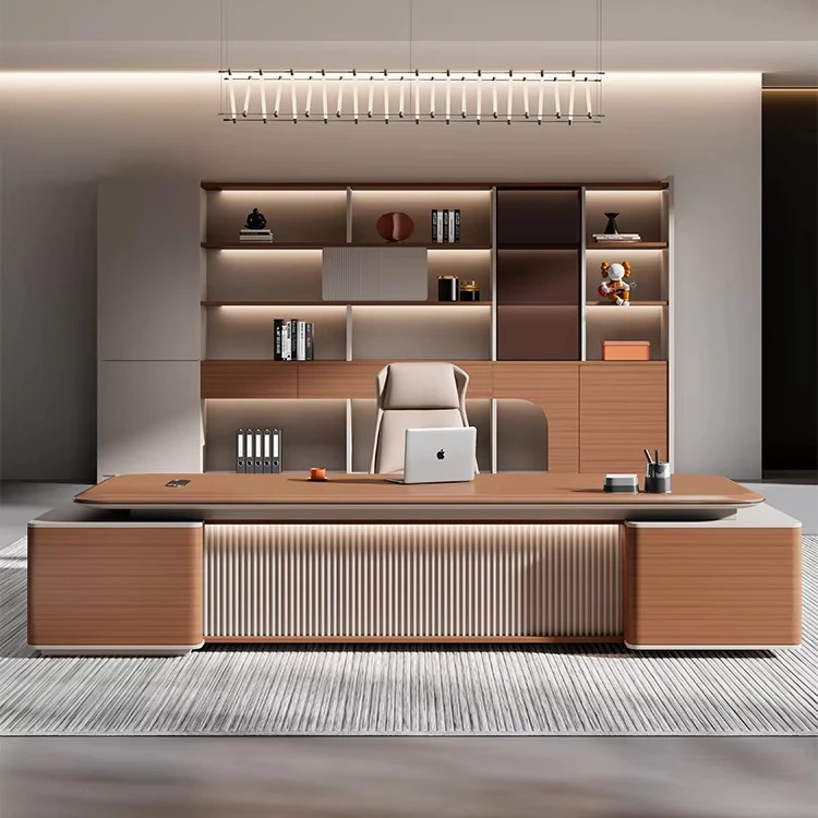 أثاث مكتبي حديث 2.4 متر مكتب الرئيس التنفيذي للخزانة على الوجهين #2