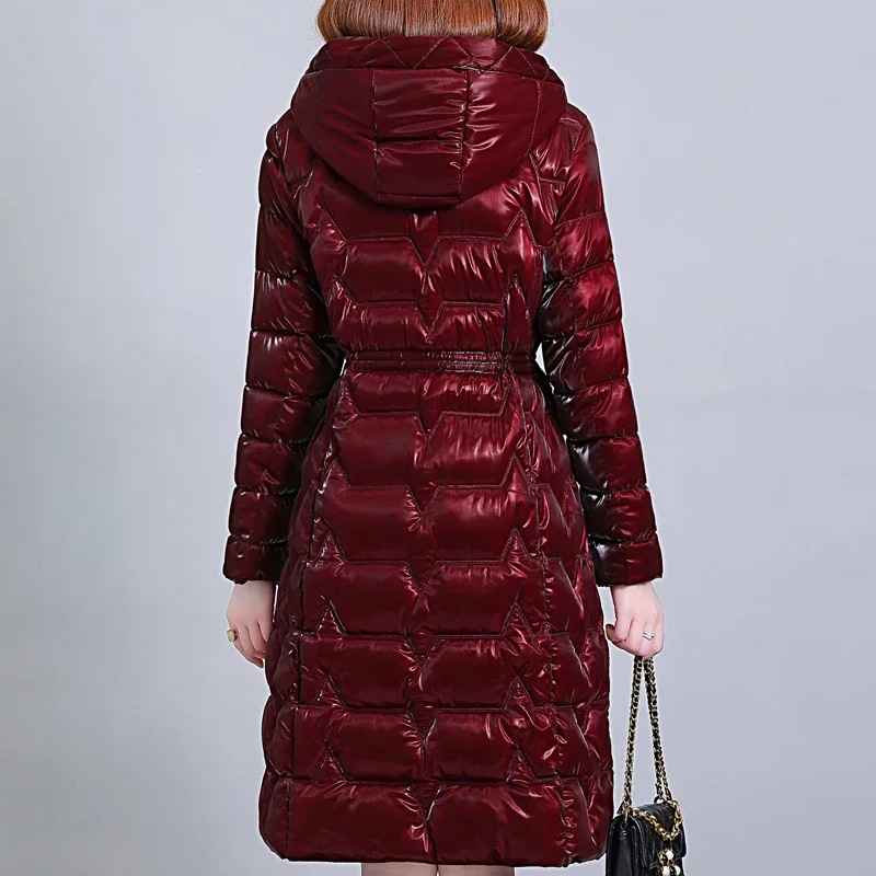 Parkas rembourrés en coton à capuche pour femmes, manteau long, vestes chaudes, style coréen, vêtements d\'extérieur épais, hiver, nouveau, 2023