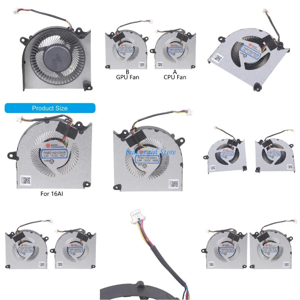 

C7AB Laptop CPU Cooling Fan For 15P3 16 AI C1VFKG Fast Heat Dissipation