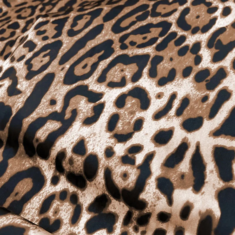 Europe And America Fashion Leopard Printed Imitate Silk Satin Or Thin chiffon Fabric For WomanDress Blouse Handmade DIY Cloth