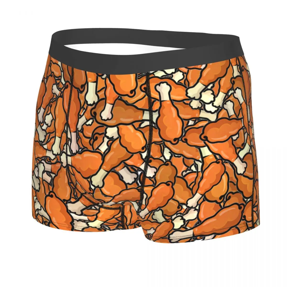 Chicken Drumsticks Pattern Boxer Shorts Birthday Gift For Husband 3D Print Men Underwear Panties Briefs Breathable Underpants