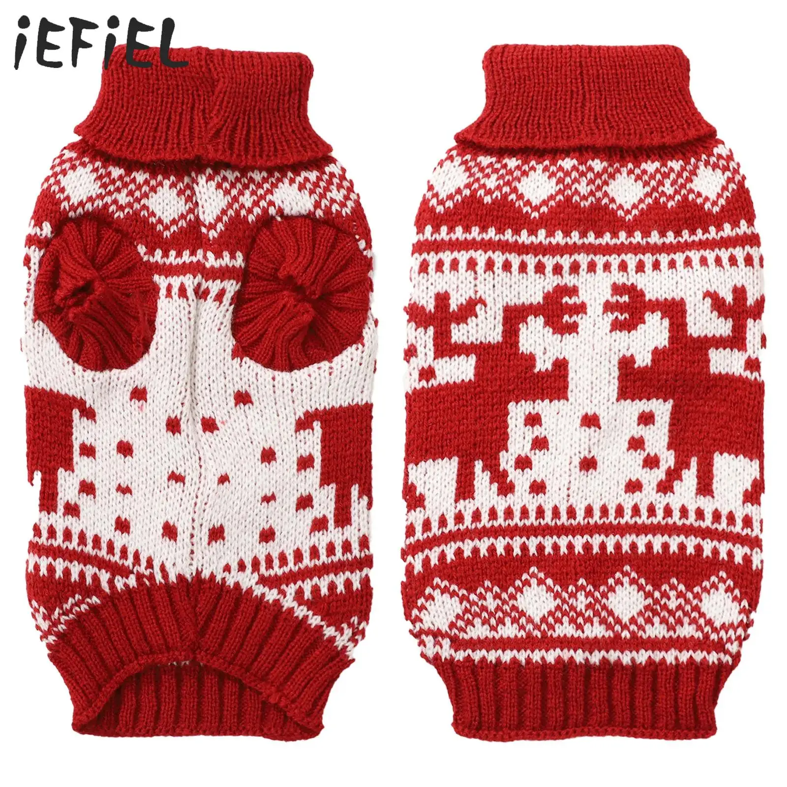 Christmas Pet Sweaters Cute Cat Small Dogs Autumn Winter Warm Clothing Knitted Sweater Coat Xmas Holiday Party Costumes