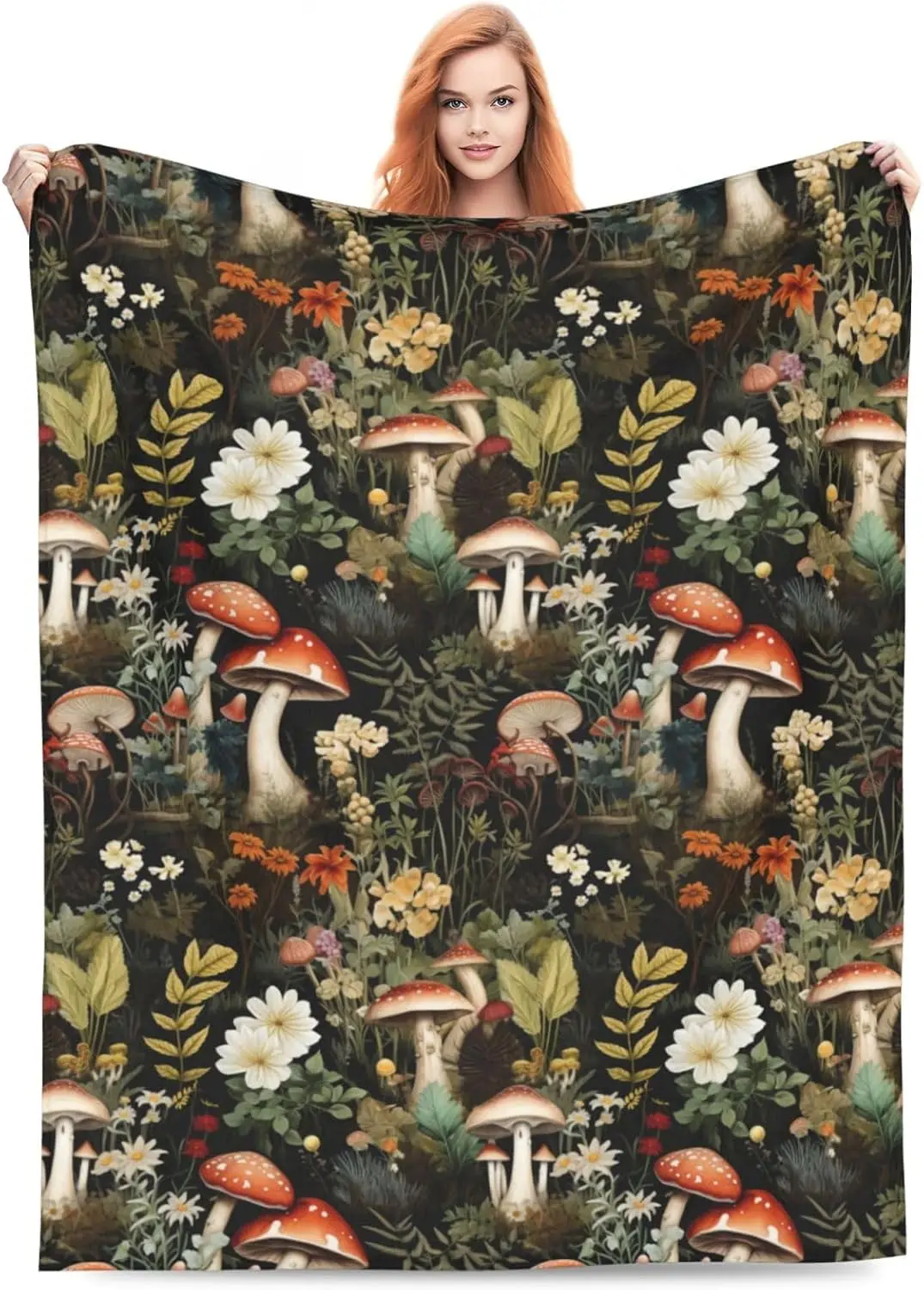 

Одеяло с грибами, подарки, фланелевые одеяла с цветочным сорняком для домашнего декора, дивана-кровати, мягкий, нечеткий, легкий, на весь сезон 60