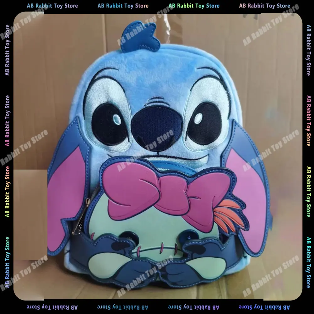 Stitch Children Cartoon Schoolbag Stitch And Scrump Buddy Backpack Double Layered Large Capacity Backpack Gloves Backpack Gifts