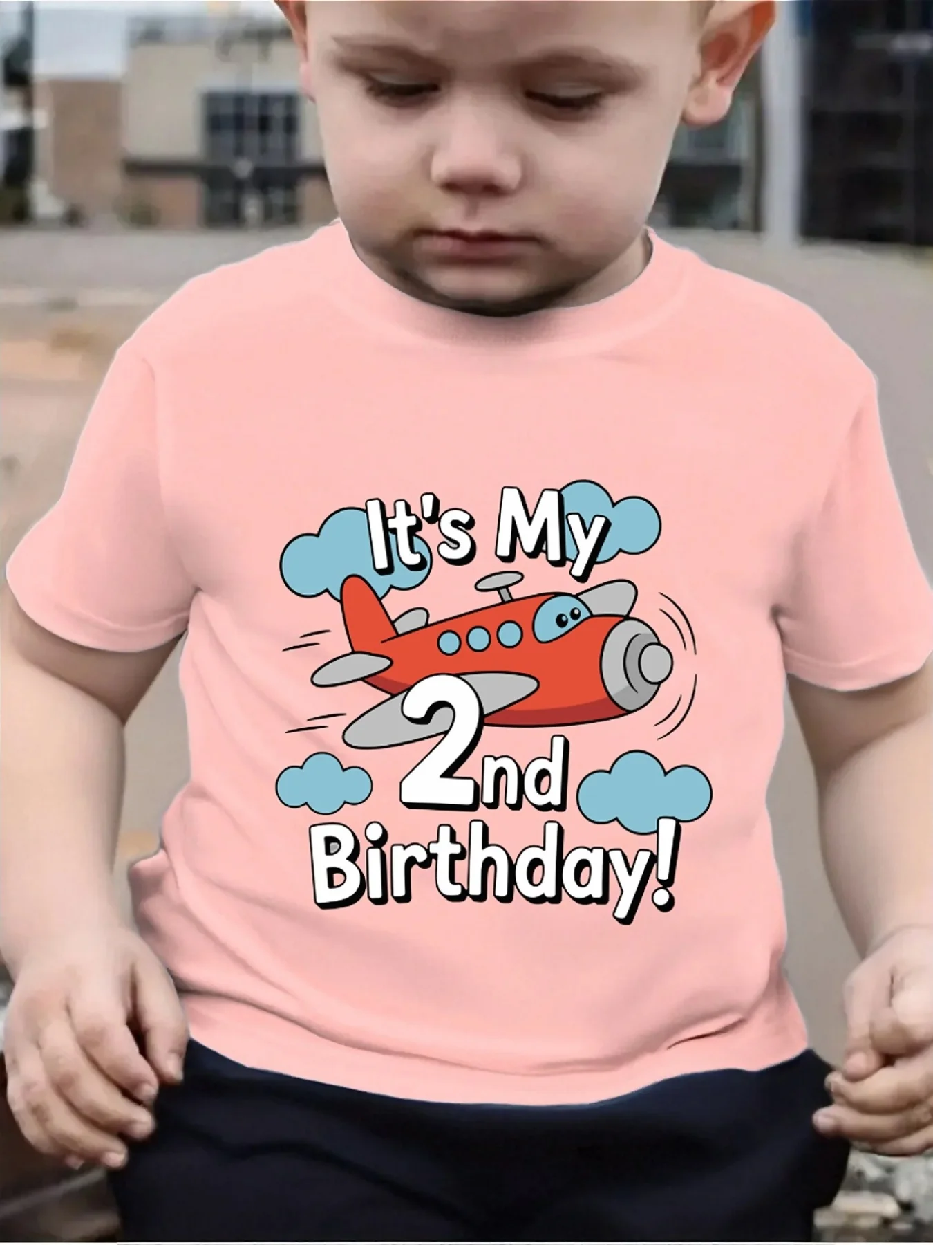 Its My 2Nd Birthday Airplane Cloud Family Matching T Shirt Boy Girls Short Sleeve Summer Crew Neck Parent Child Party Casual Top