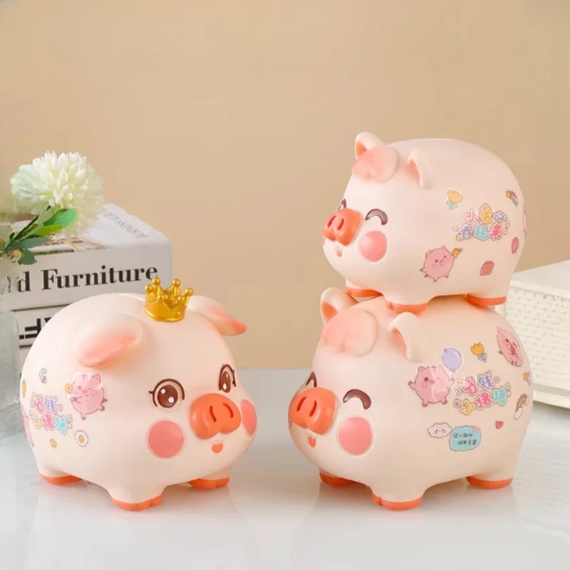 Kids Pig Money Boxes Nordic Family Does Not Open Cute Euro Coin Piggy Bank Mystery Shop Secret Kawaii Skarbonka Home Products