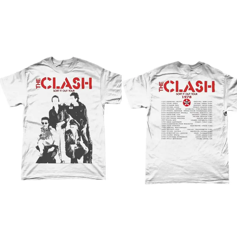 

The Clash Sort It Out Tour 1978 Белая рубашка всех размеров в мягком стиле S18