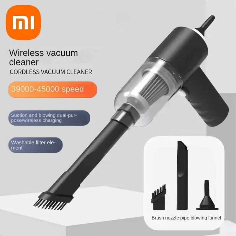 Xiaomi Portable Car Vacuum Cleaner Suction and Blow Integrated Wireless Charging 180W High Power Handheld Vacuum Cleaner Car