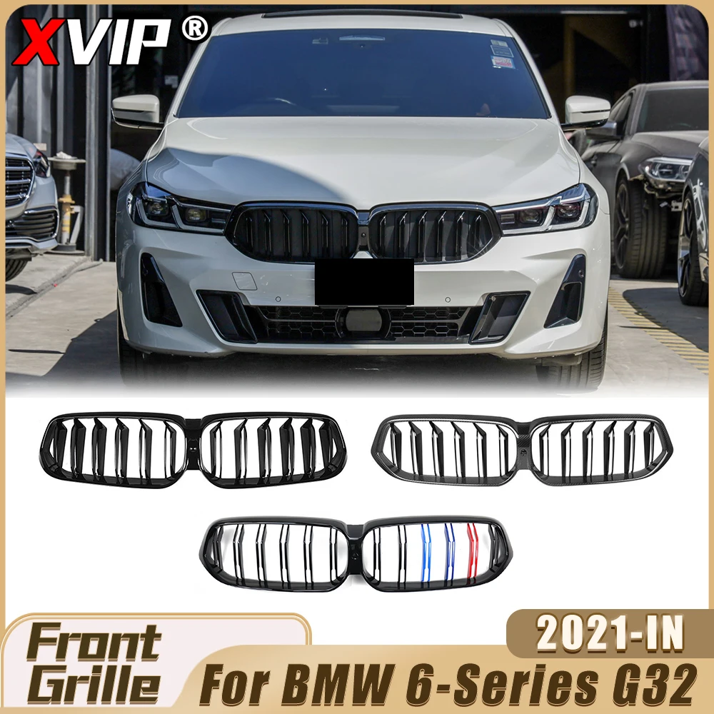 

Глянцевая черная решетка радиатора XVIP в стиле Double Line с эффектом карбона для BMW 6 серии G32 2021-IN
