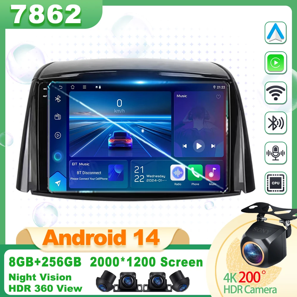 

Android 14 Multimedia Car Radio Player For Renault Koleos 2008 - 2016 Navigation GPS No 2Din DVD 5G Wifi BT 7862 QLED Screen