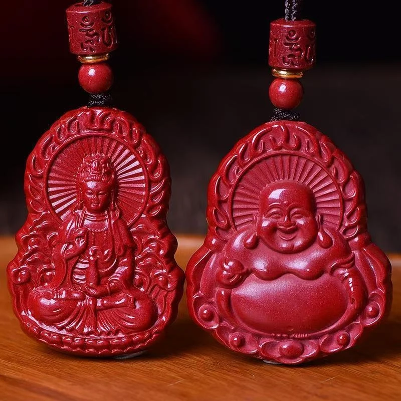 Buddha High Content Ore Purple Gold Sand Guanyin Pendant Necklace Jewelry