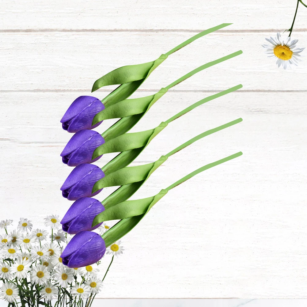 

5pcs Flowers Realistic PU Bridal Bouquet Material Wedding Bouquet Bride Decorations Bridal Hold Flower Lifelike