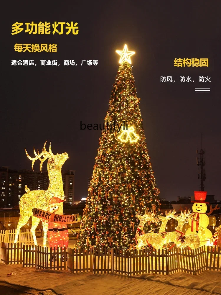 Large Christmas Tree Package Outdoor Frame Luxury Luminous Plaza Hotel Christmas Decoration