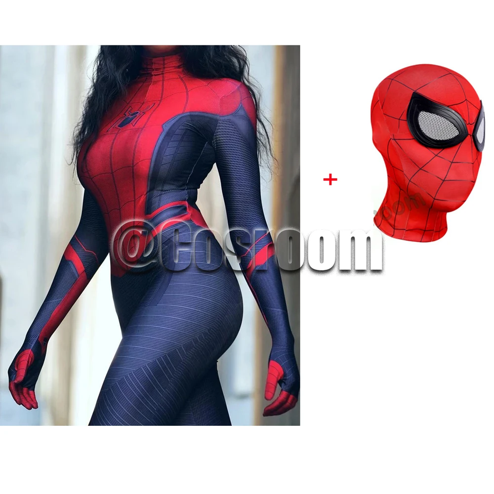 Homem aranha longe de casa cosplay mulher sexy zentai terno macacão elastano zentai bodysuit super-herói trajes de festa traje