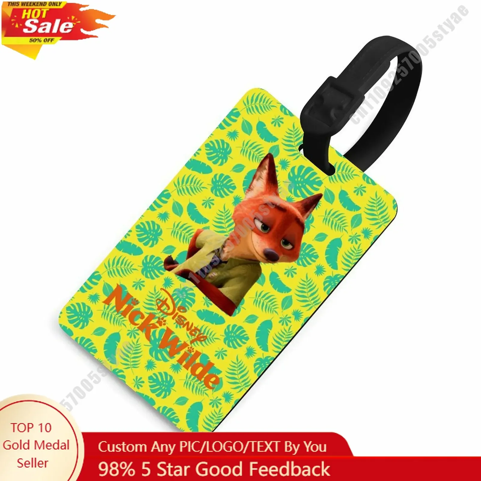 

Nick Wilde Luggage Tags Disney Personalized Customized Your Name Phone Number Address Anti Loss Travel Essential Accessories