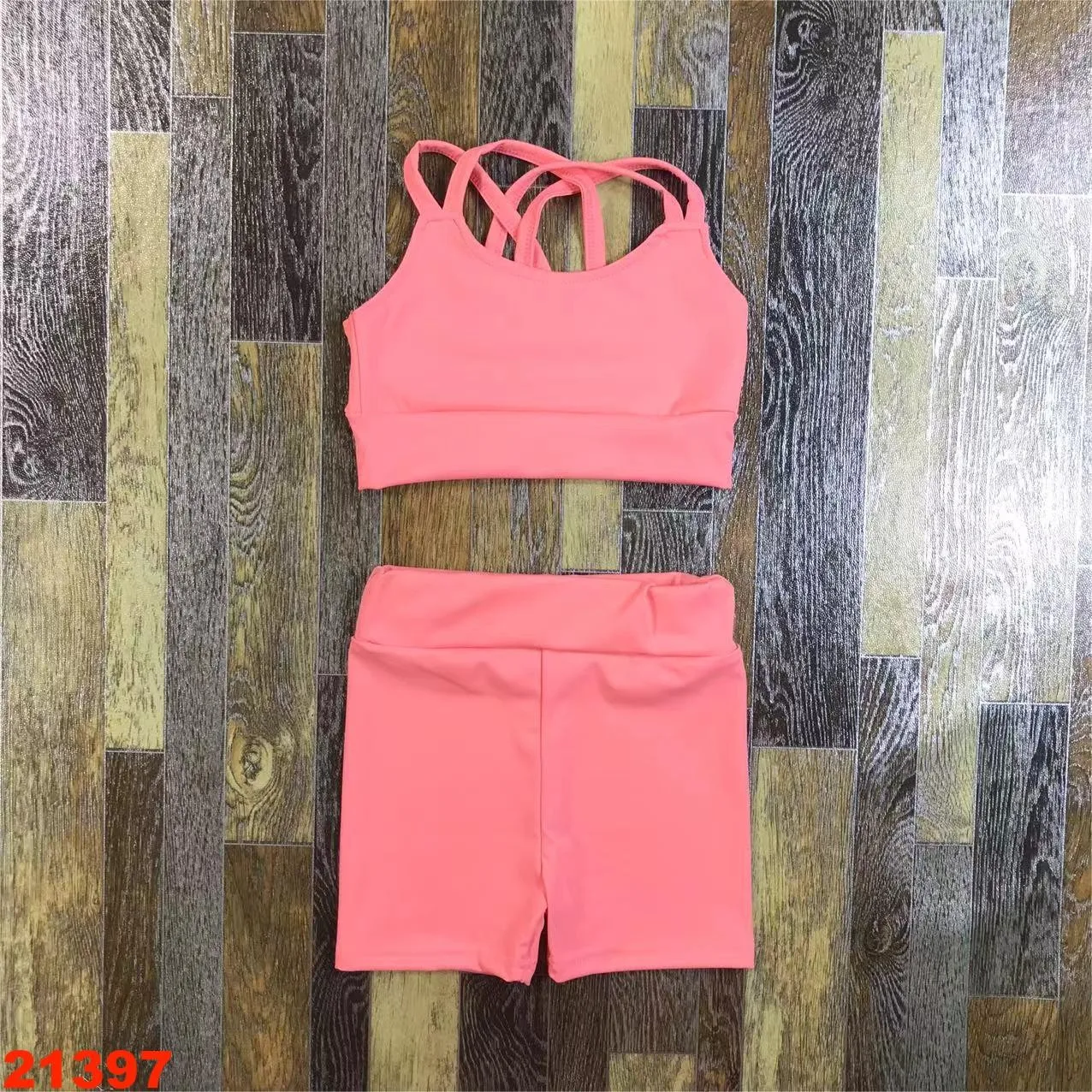 2024 Yoga sets for Girls Boutique clothing hot sale clothes 2 to 8 years children clothes cotton comfortable fitness special